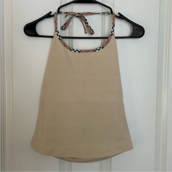 Burberry Cream Sleeveless Tie Front Tank Top - Picture 11 of 12